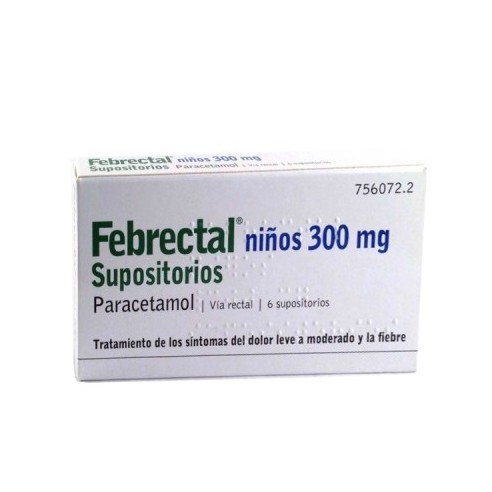 Febrectal infantil 300mg 6 supositorios