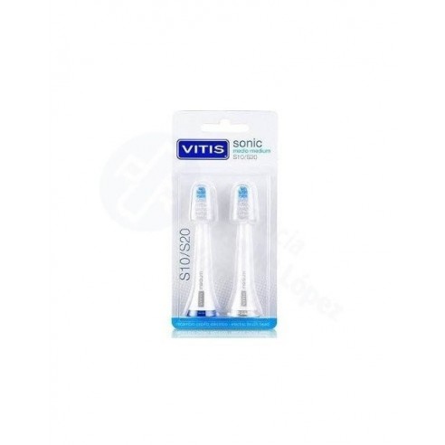 CEPILLO DENTAL ELECTRICO VITIS SONIC S10 / S20 MEDIO 2U RECAMBIO CABEZAL