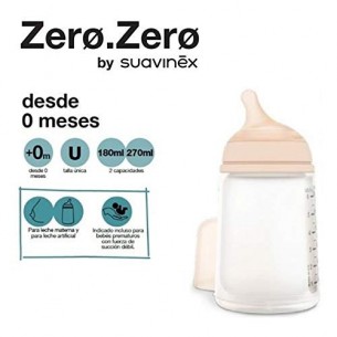 BIBERON ANTICOLICO TETINA LACTANCIA SILICONA MIXTA SUAVINEX 180 ML