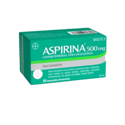 Aspirina 500 mg 20 comp efervescentes