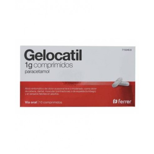 Gelocatil 1g 10 comprimidos