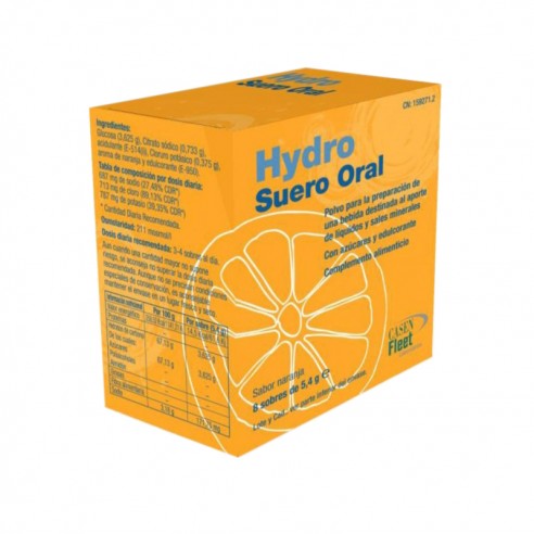 Hydro Suero Oral 8 Sobres Sabor Naranja