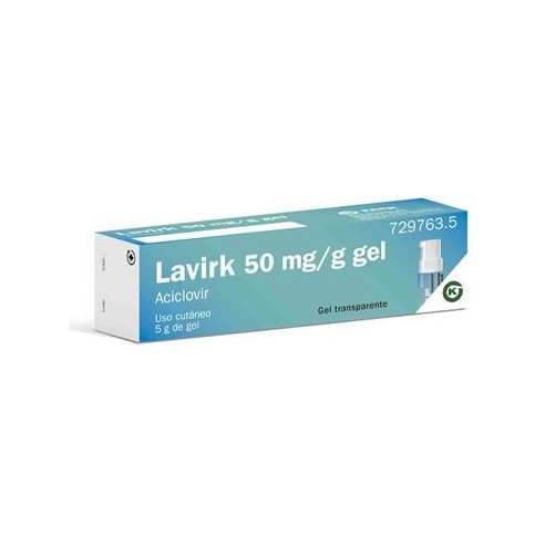Lavirk 50 mg/g Gel para herpes. Bomba...