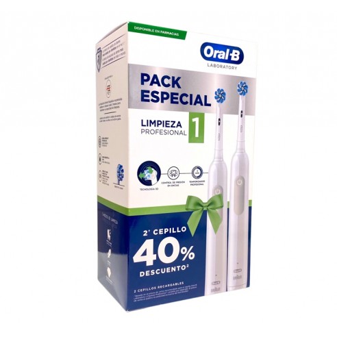 Oral B Pro 1 Pack 2 Cepillos eléctricos