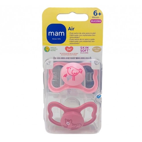 Mam Air 6+ Chupete silicona rosa 2...