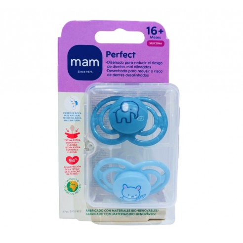 Mam chupete silicona perfect +16 m azul