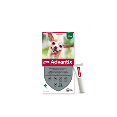 Advantix perros hasta 4 kg 40/200 mg...