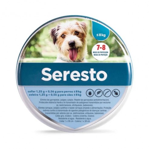 Seresto Collar Perros menos 8 Kg 38 cm
