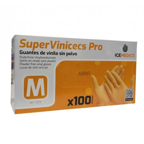 Guantes Vinilo sin polvo Talla M 100...