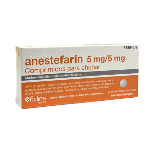 Anestefarin 5 mg/5mg 20 comprimidos...
