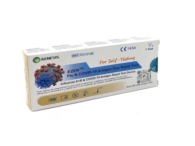 Portada test de antigenos rapido para gripe a,b y covid19